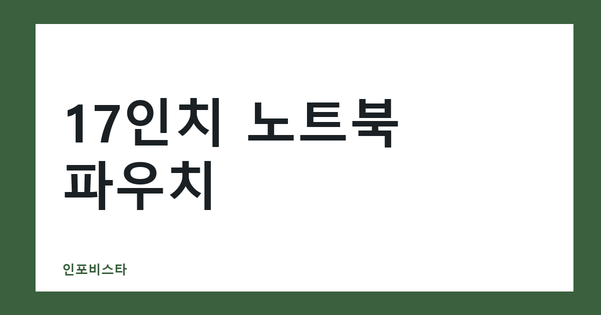 17인치 노트북 파우치